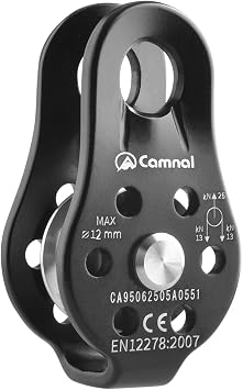 TRIWONDER 26kN Climbing Pulley CE Certified Rescue Pulley Single Sheave Aluminum Fixed Eye Rock Rope Pulley