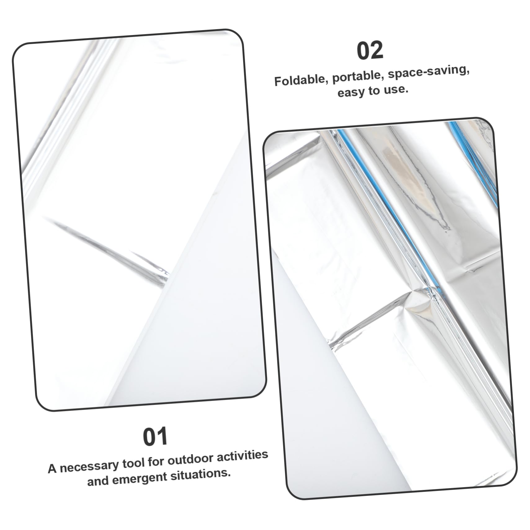MUELODSIC 2Pcs Thermal Blanket Foldable Heat Reflective Survival Blankets for Outdoor Activities First Aid Disasters Emergency Situations