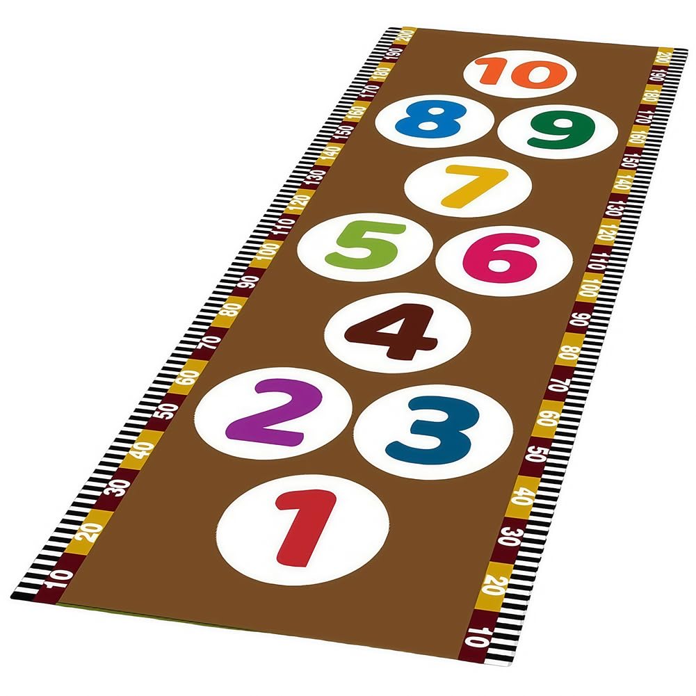 HüPf Und ZäHl Teppich, Kinderspielteppich, Rutschfester Teppich Zum Zahlen Lernen FüR Kinder, Wohndeko, FüR KindertagesstäTten, Vorschulen Und Spielzimmer