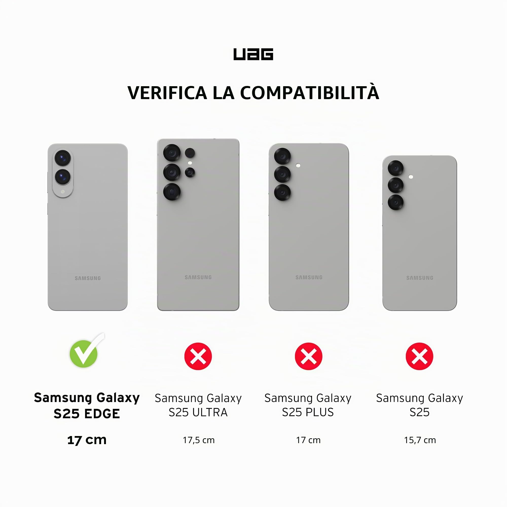 Urban Armor Gear Dot Case per Samsung Galaxy S25 Edge Custodia (Anello magnetico, Designed for Samsung certificato, Ricarica wireless compatibile) cloud (blu trasparente)
