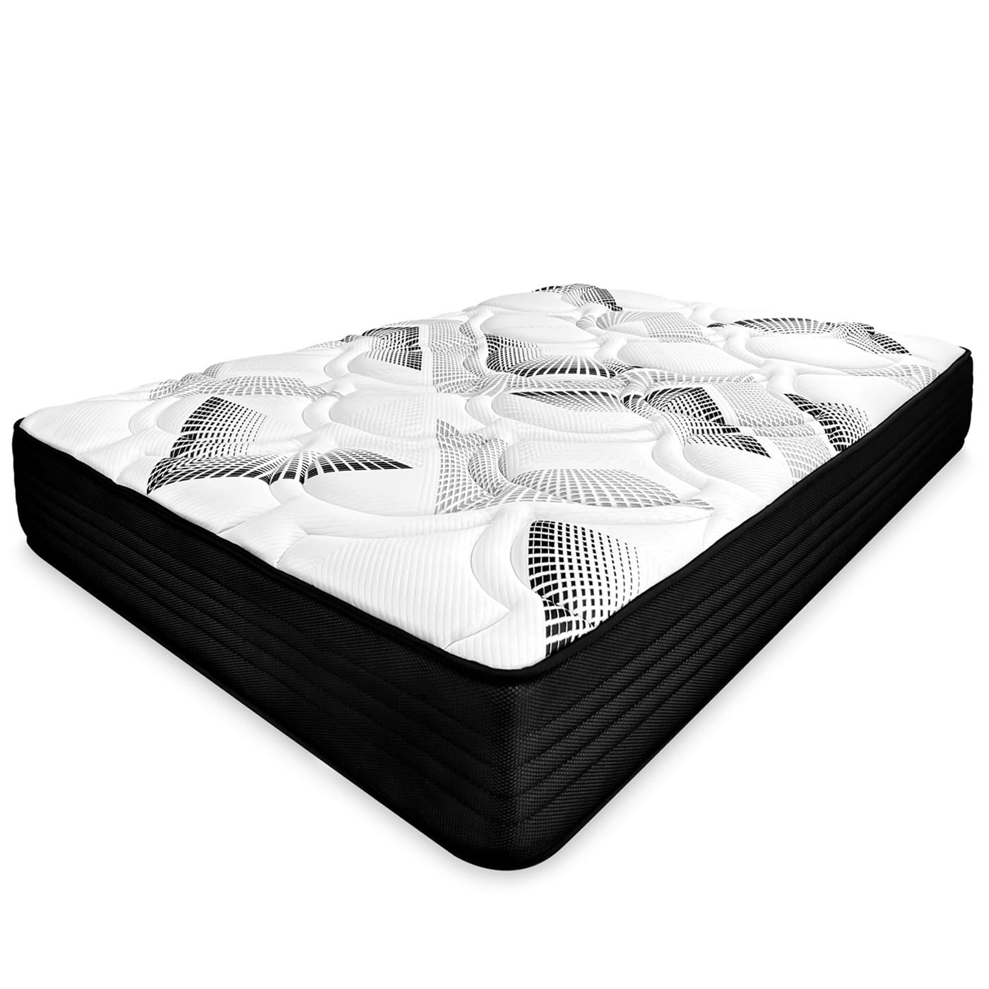 amuéblate Online - Pack Colchón Viscoelástico Híbrido Visco Box con Núcleo de Muelles Ensacados + Canapé Madera Reforzado Gran Capacidad | Color Gris Polar 135 x 190