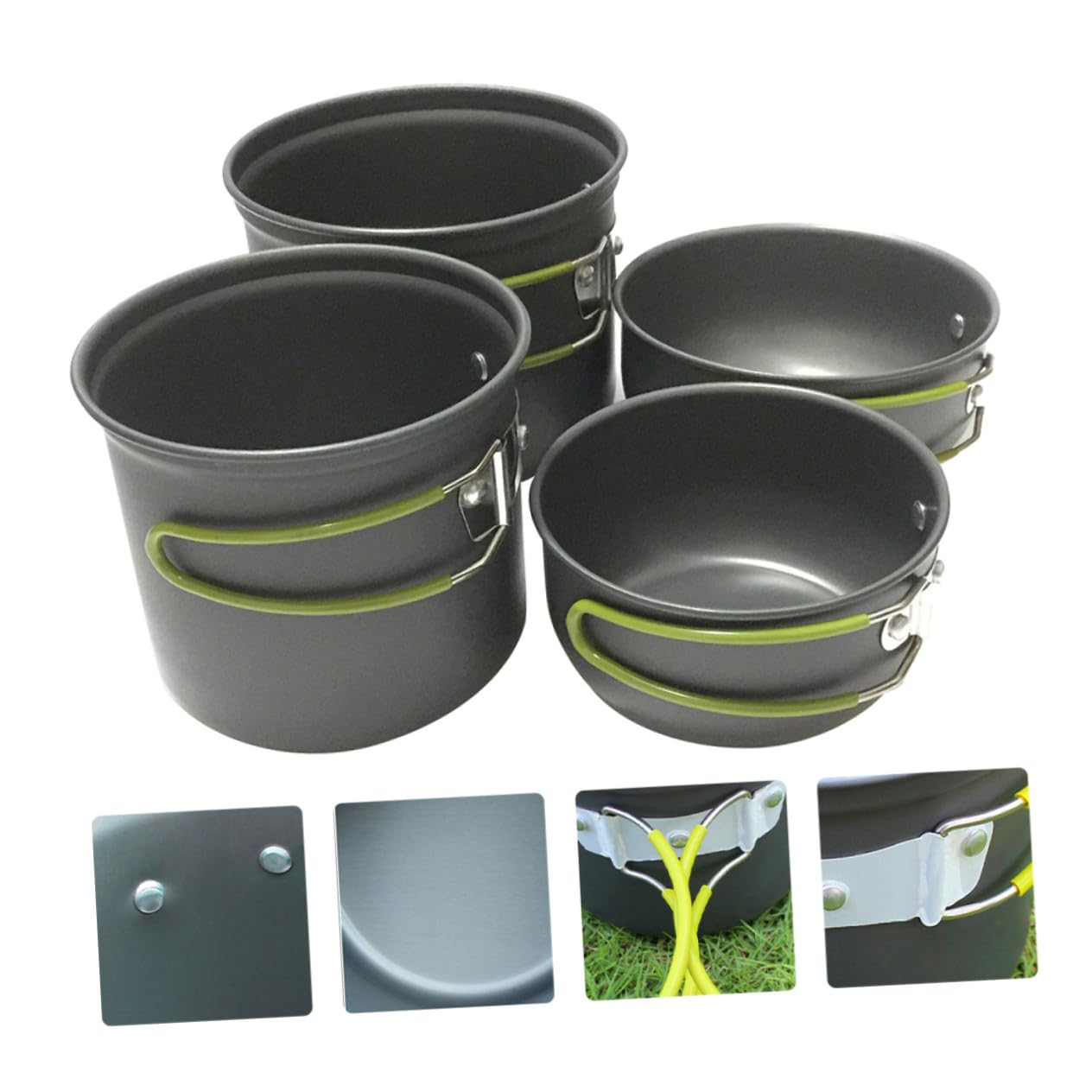 Cabilock Camping-kochgeschirr Aluminiumlegierung Tragbare Outdoor-kochutensilien Kochset mit Pfannenset für Wandern und Klettern