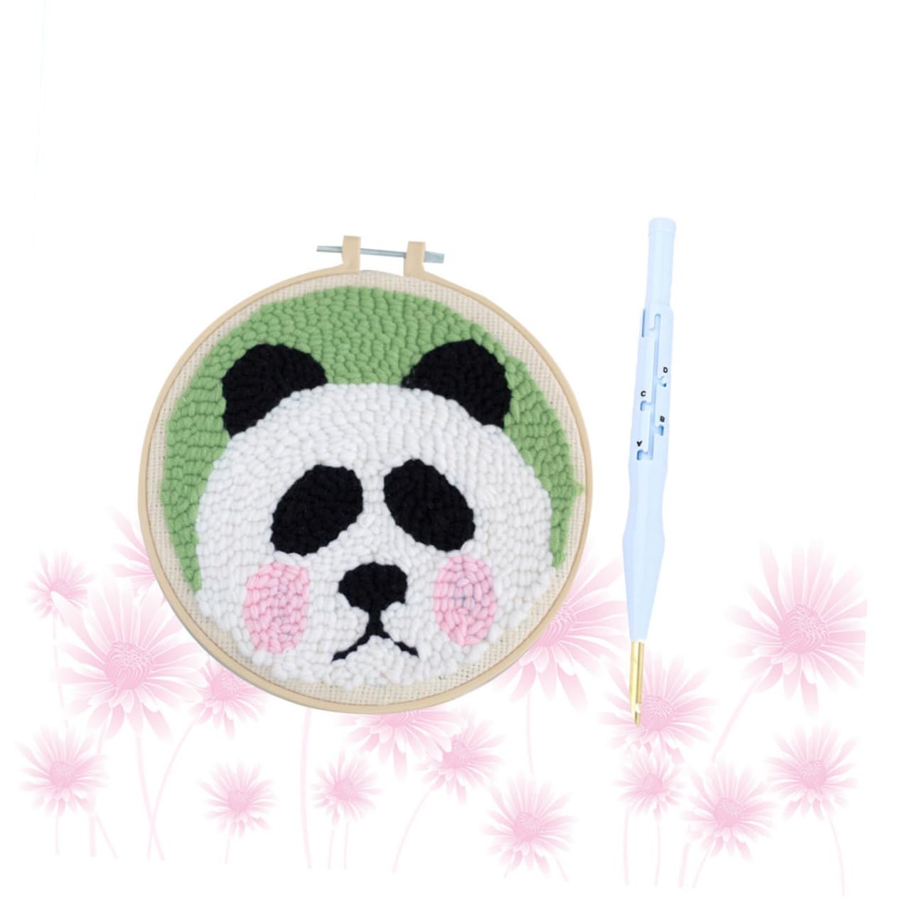 DIYEAH 2sets Strumenti Per Ricamo Kit Di Punch Needle Per Principianti Con Thread Colorati e Design Panda Per Attività Creative Per Ragazzo Ragazza e Adulti