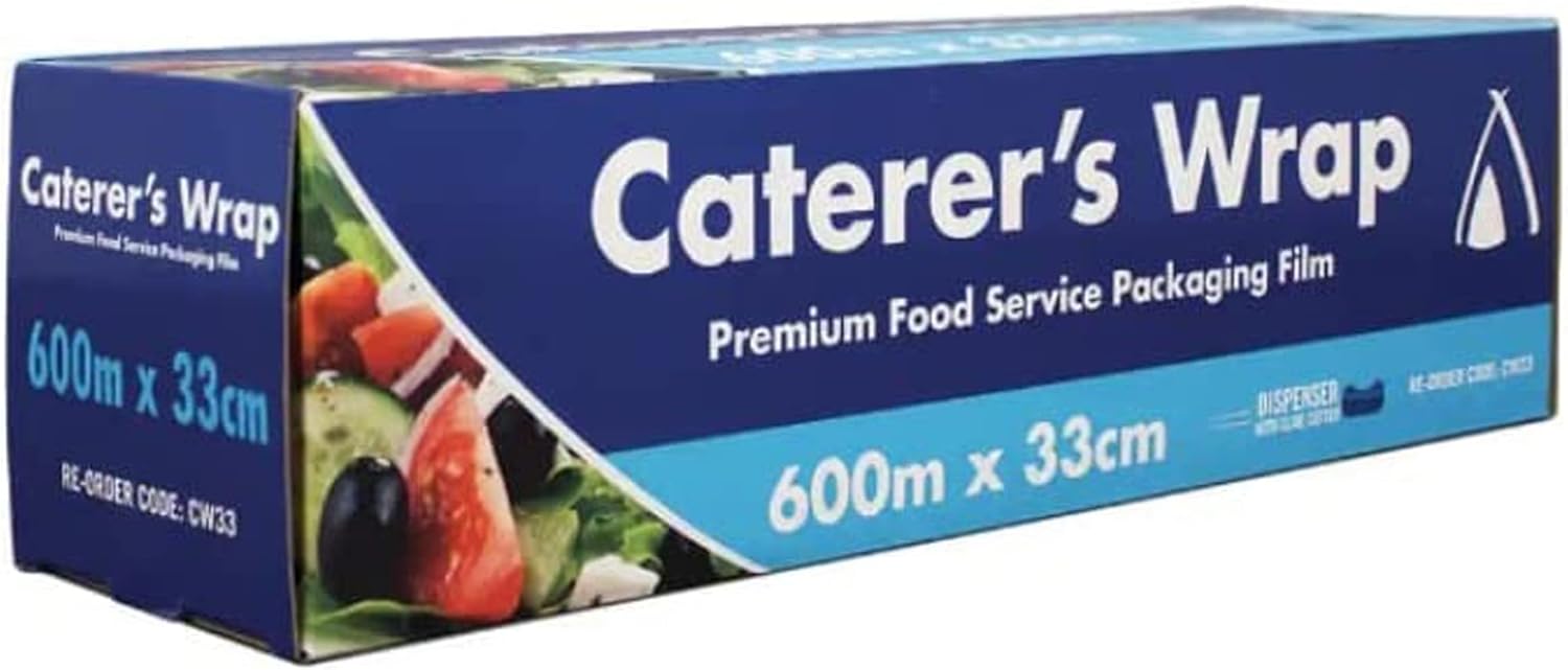 Caters Wrap Plastic Wrap for Food 600m x 33cm Plastic Cling Wrap