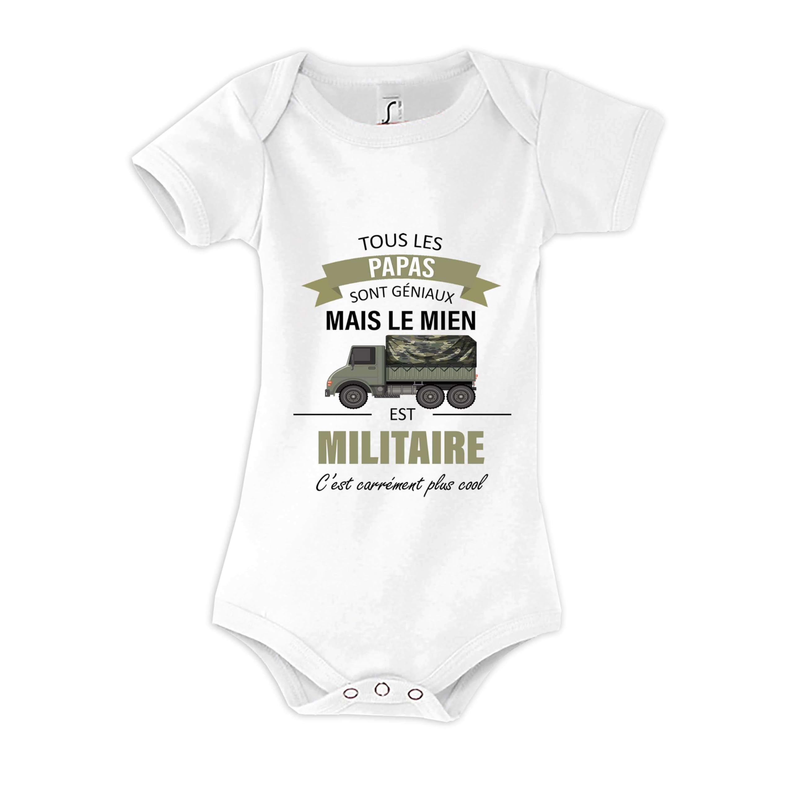 Body Bébé Personnalisé Cadeau Marraine Militaire - Idée Naissance Originale Humour