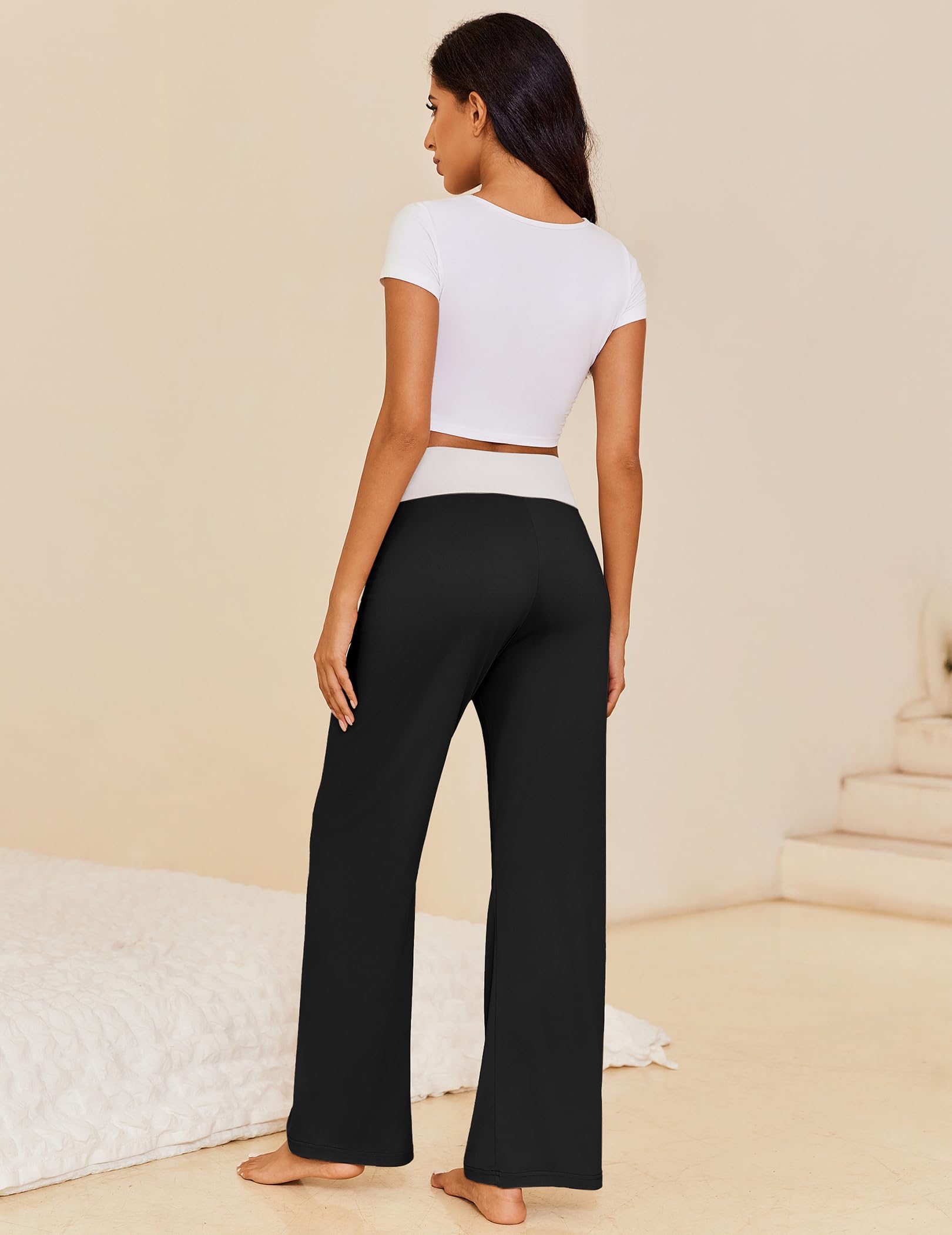 Ekouaer Bas de Pyjama Femme Long Pantalon de pyjama Femme Doux Pantalon Décontracté avec Cordon de Serrage S-XXL