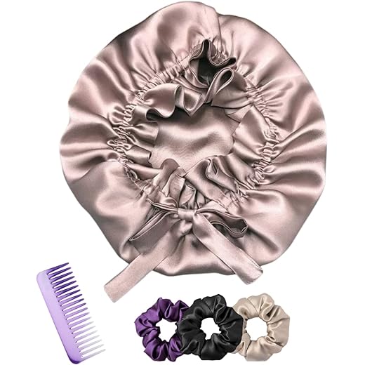 Atrube Silk Satin Hair Bonnet Reversible Free Size