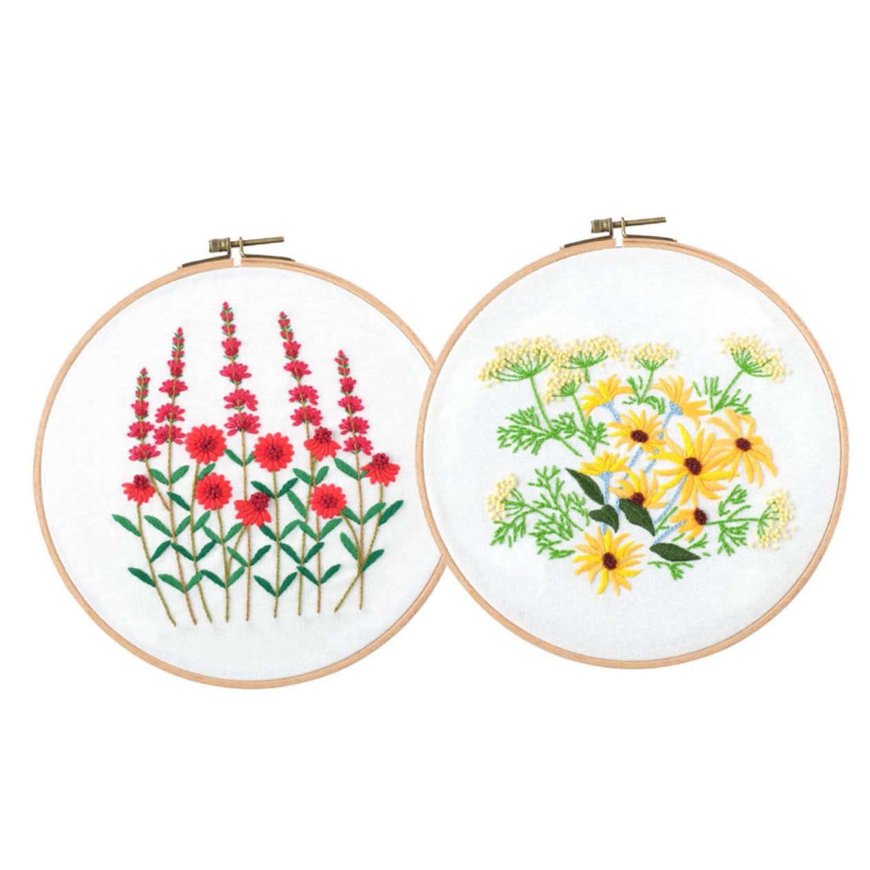 NUOBESTY 10 Fleurs Non-tissées DIY – Kit Couture Feutre Pour Artisanat – Tournesols 25x5 Cm – Sans Découpe