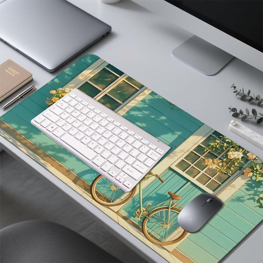 Tappetino Scrivania bicicletta, Tappetino Gaming 1000x500x3mm Mouse Pad blu Tappeto Mouse, Accessori Gaming, Ufficio Accessori, Migliora la Precisione e la Velocità, per Ufficio e Casa f-499
