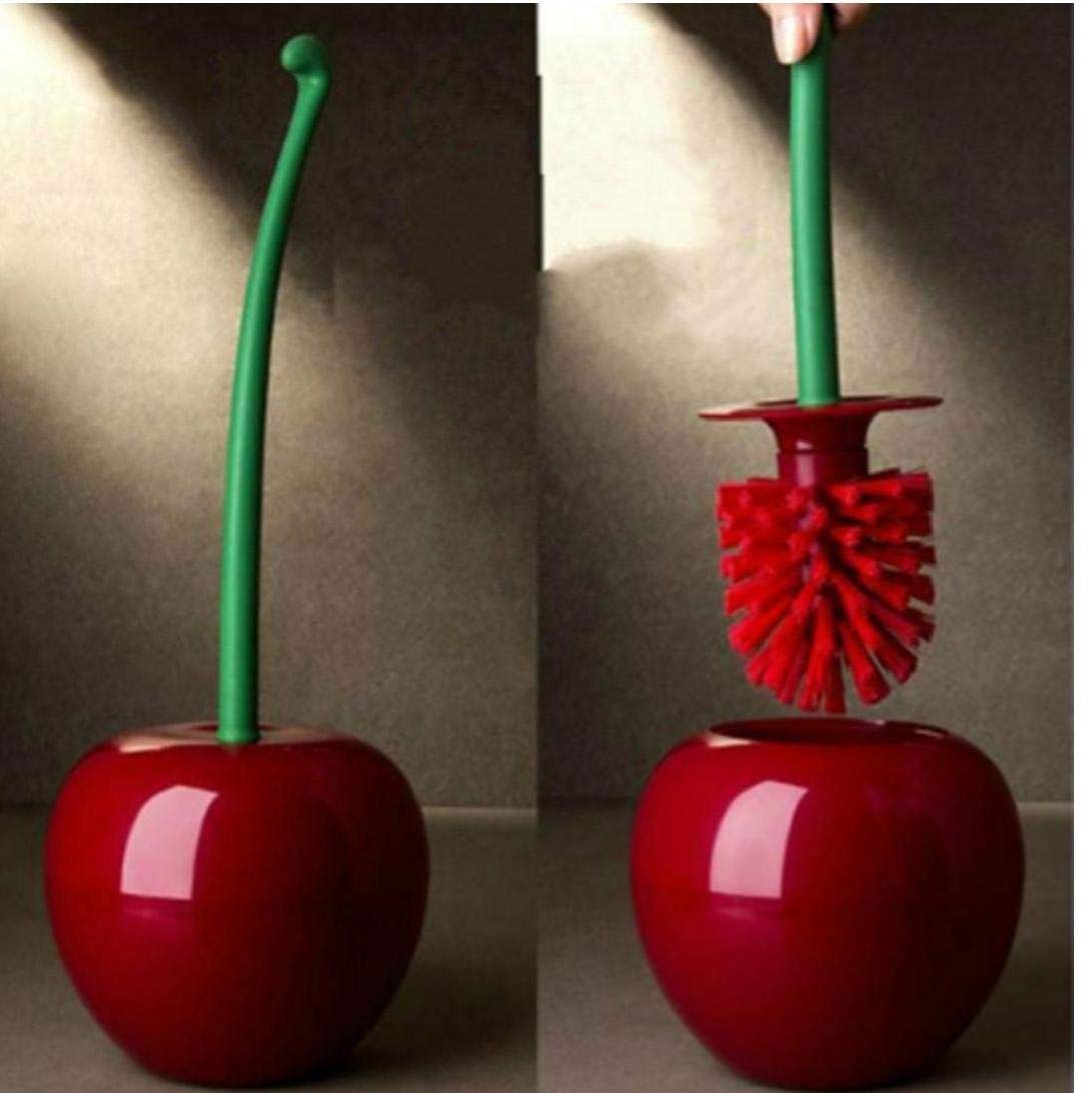 Casecover Green,Random,Red Cherry Shaped Toilet Brush Toilet Brush And Bracket Set Cherry Shaped Toilet Bathroom Cleaning Supplies