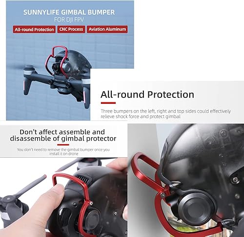 Miniatura 9 de Barra de protección de parachoques de cardán compatible con DJI FPV Drone Barra de protección de lente Anti-colisión Accesorios de aleación de