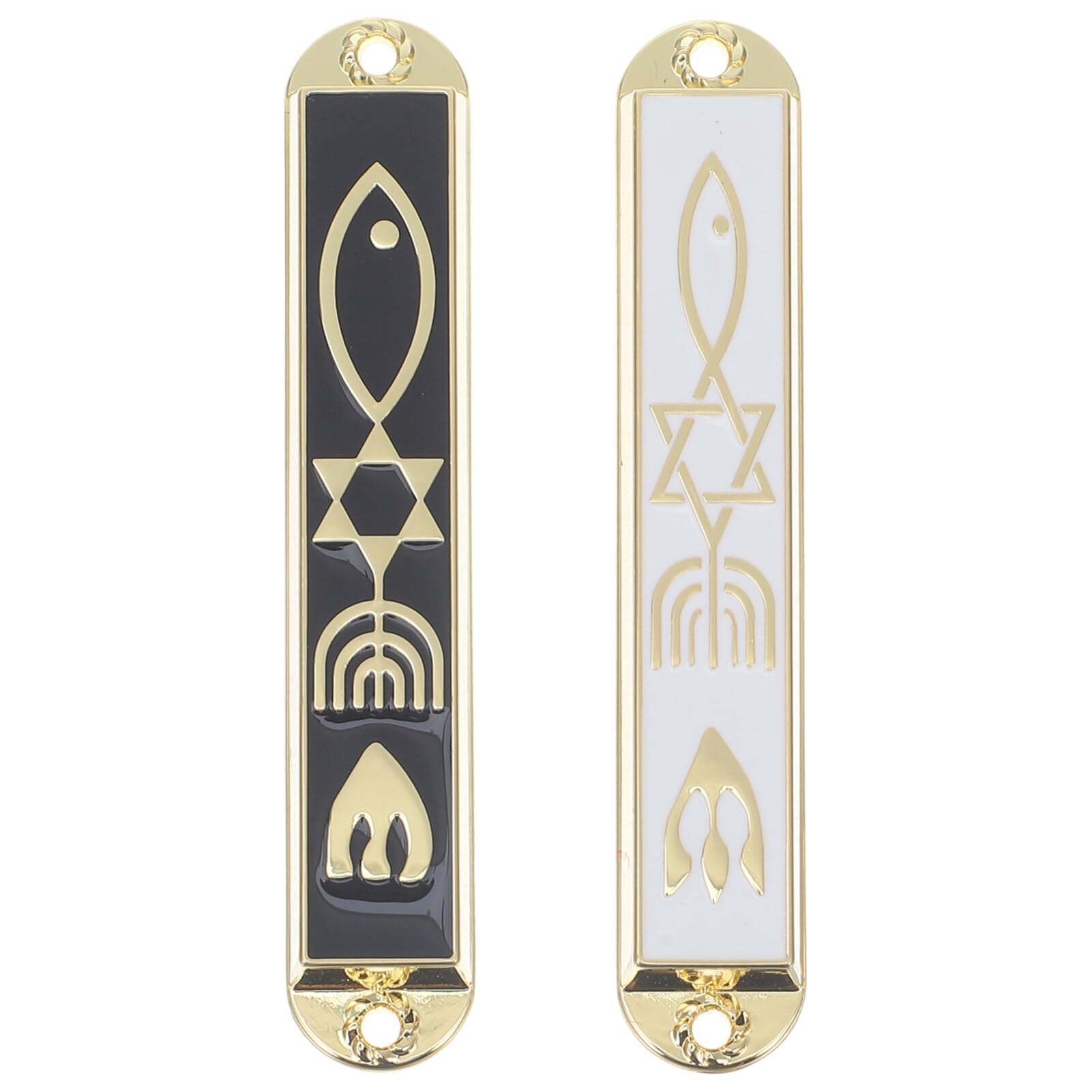 HOLIDYOYO 2pcs Antique Mezuzah Door Decor Compact Metal Craft Adornment Vintage Religious Wall Art for Home Unique Jewish Scroll Holder Meaningful Mezuzah Decoration