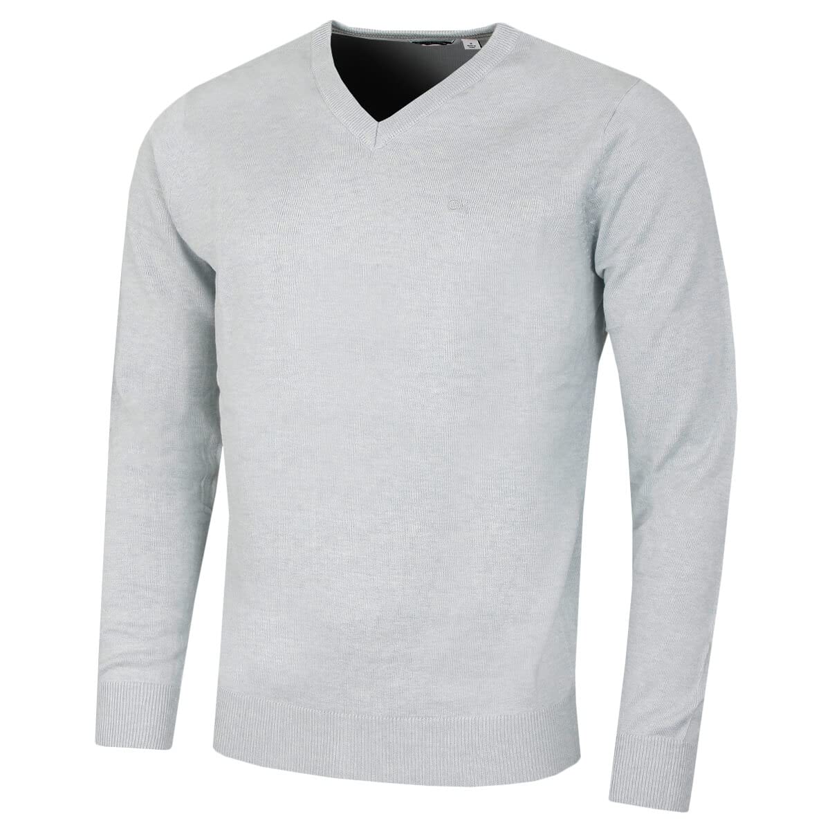 Calvin Klein Men's Light Blue Marl V-Neck Soft Sweater - Xl