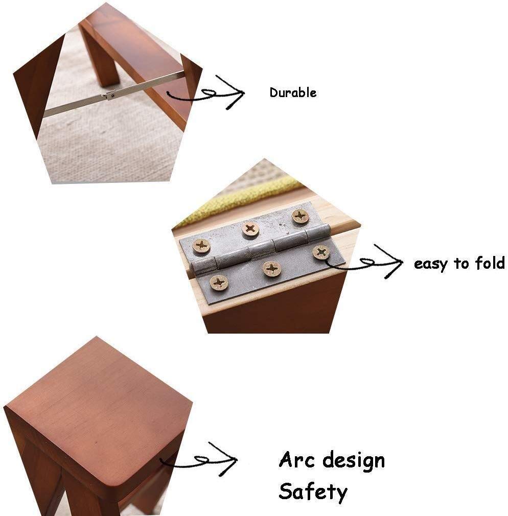 DASHADAO Taburete de Escalada Interior, Taburete de Andador Plegable con Escalera de Tijera/Escalera 3, Asiento de Esponja de Madera, Asiento de Esponja, Silla de Oficina Taburete Alto 15