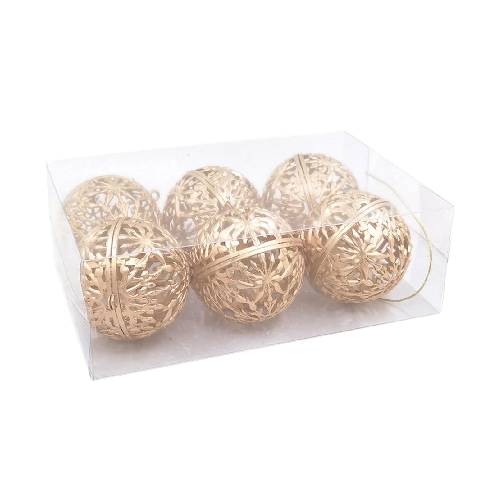 Xjdzineq 6Pcs Glittering Christmas Ball Baubles Ornament 55mm Shatterproof Tree Hanging Ball Decorations for Wreath PVC Tree Decorations
