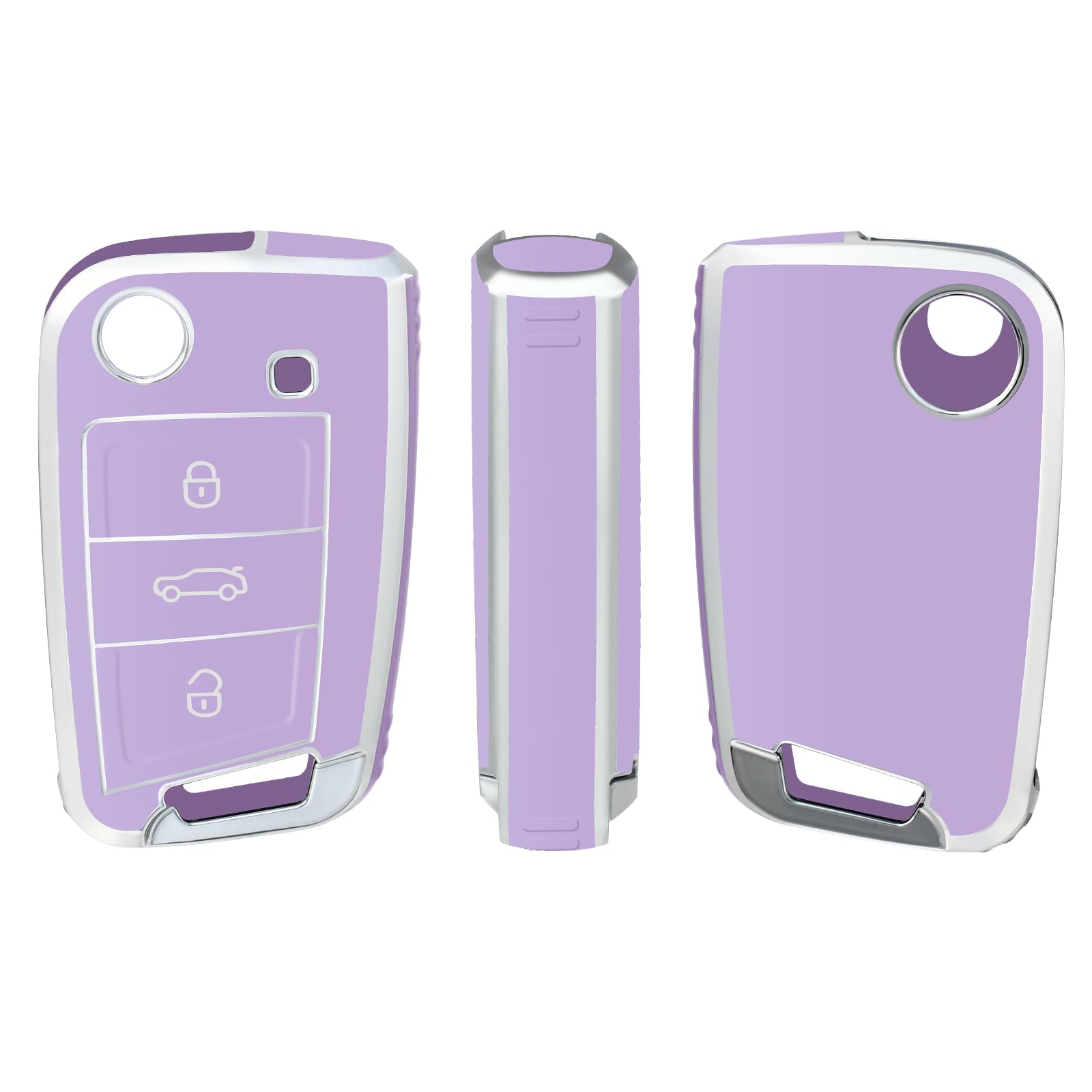 OFFCURVE for Volkswagen Key Fob Cover Soft TPU Key Fob Case Full Protector for 3 Buttons Key Fob Jetta Beetle Tiguan Passat Golf MK6 Polo