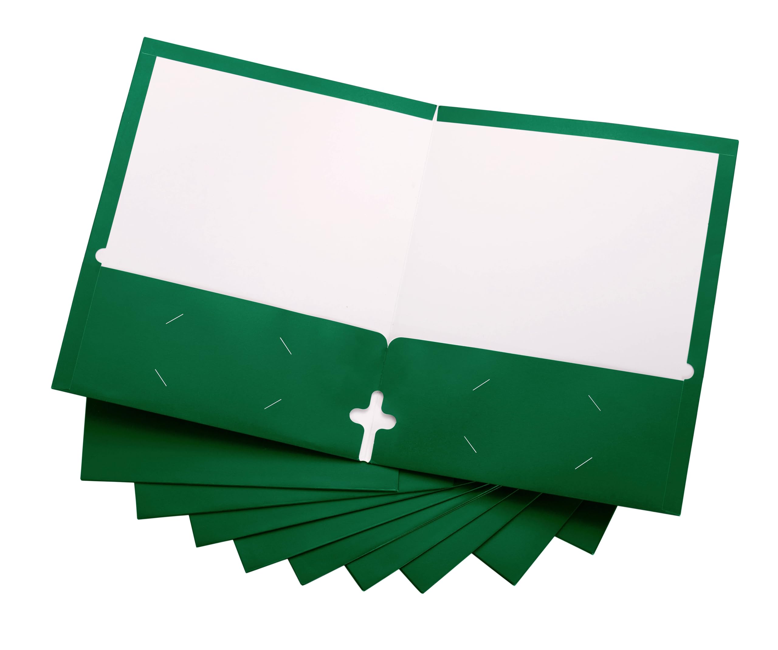 10 Pack Two Pocket Folders, Green, Strong Thick Paper Folders, for Letter Size, by ACTIVITYya
