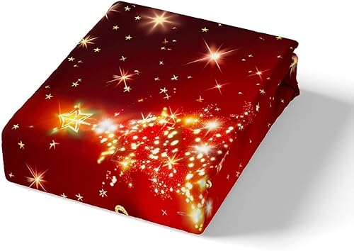 Miniatura 5 de Manfei Juego de funda de edredón de árbol de Navidad, tamaño matrimonial, funda de edredón dorada brillante de 3 piezas para niños y niñas,
