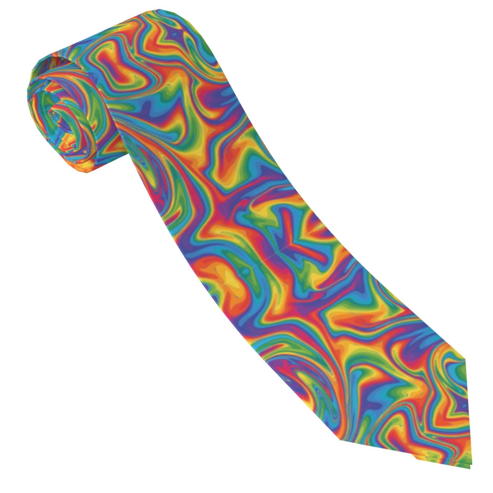 Smazdfxx Men's Colourful Tie Dye 6 Ties Fashion Neckties Casual Gentleman Necktie Novelty Neck Ties For