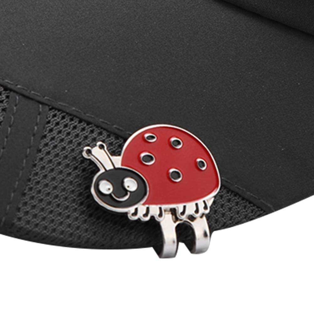 Vbestlife Clip de Sombrero de Golf, Marcador de Pelota de Golf Lindo de Acero Inoxidable con Regalo de Golf Marcador de Bola Magnética para Mujeres Lady Kids