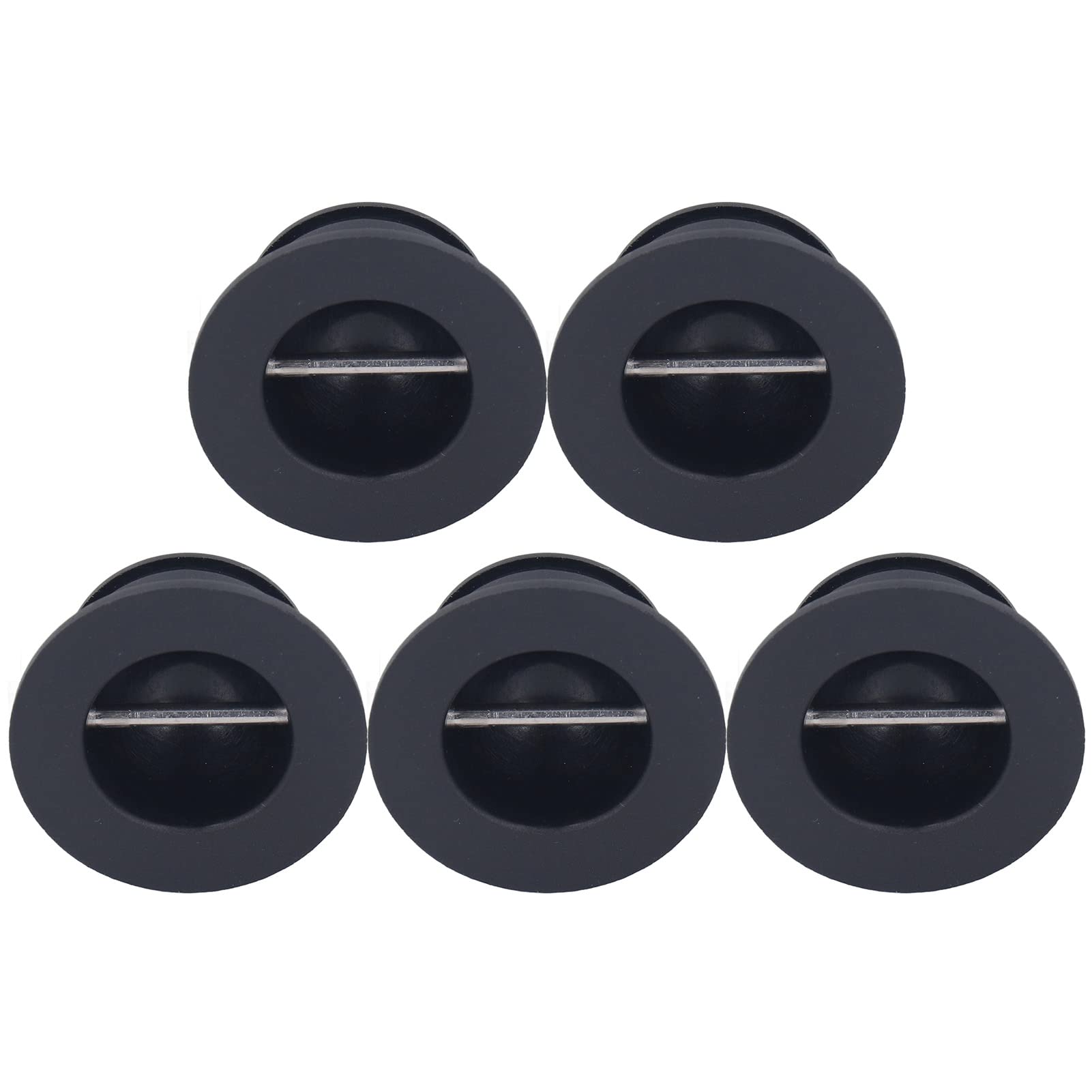 5pcs Durable Surf Leash Plug Replacement Round Board Cup Plug for Surfboard Longboard Black, Easy to Attach Sturdy Structure for Boat, Plastic Material Suitable for Wooden Boards