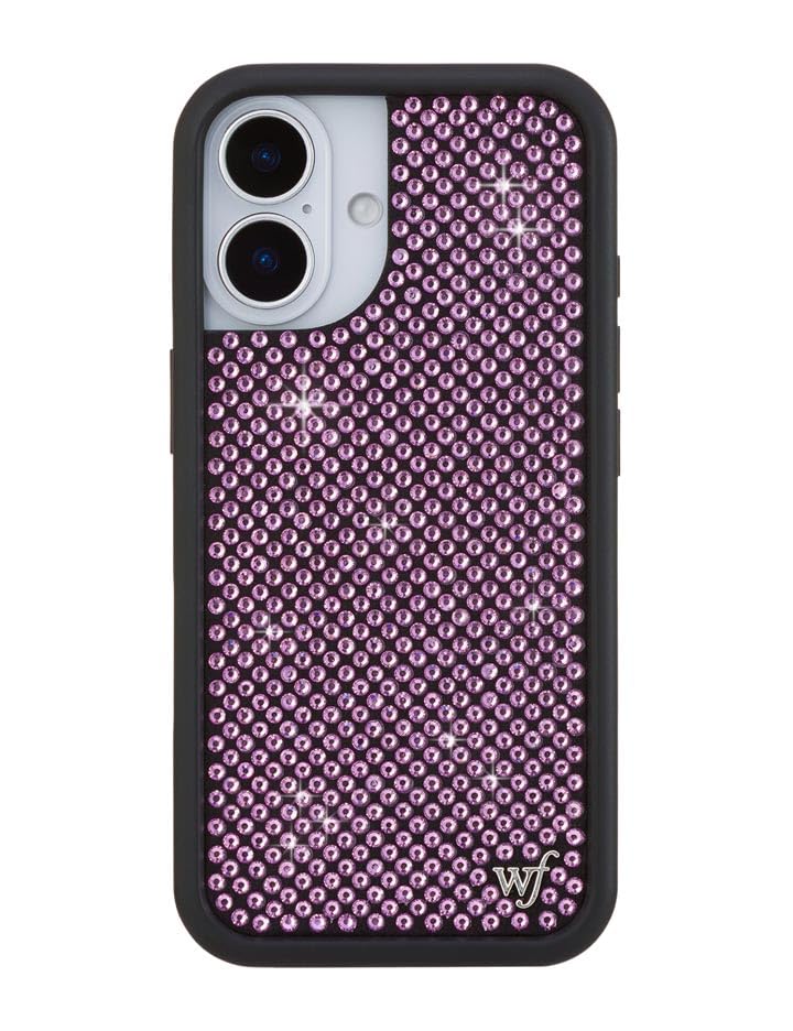 Custodie Wildflower - Compatibili con iPhone 17 | Paraurti Nero Protettivo, Certificato per cadute da 1,98 m, Azienda a conduzione femminile | Collezione Trendy Sparkle New Cute Diamond con strass
