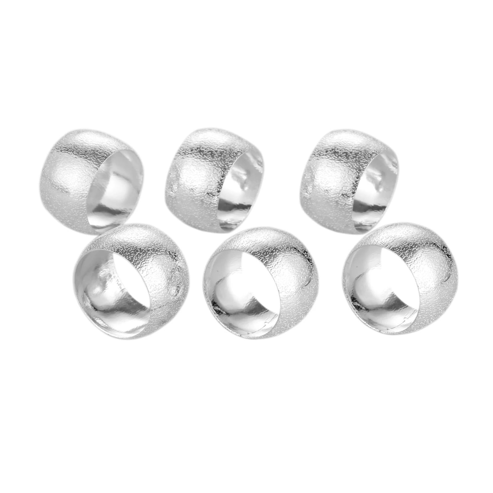 10Pcs Gold Silver Napkin Rings Embossed Round Serviette Holders Table Decor