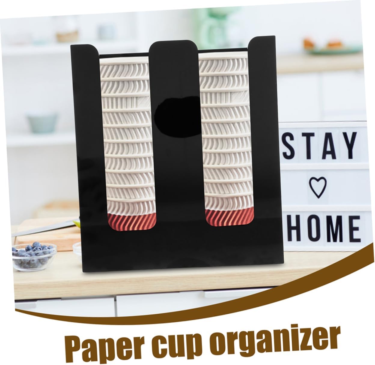 Garneck 3pcs Desktop Paper Cup Stand Countertop Cup Organizer Holder for Office