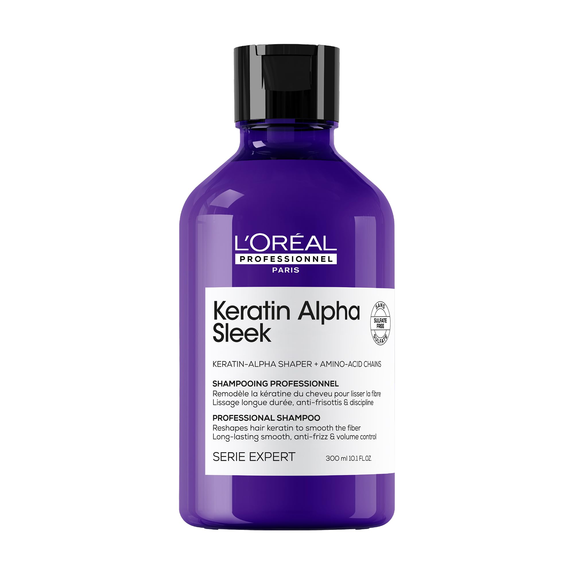 L'Oréal Professionnel Keratin Alpha Sleek Shampoo, Anti-Frizz, 300ml