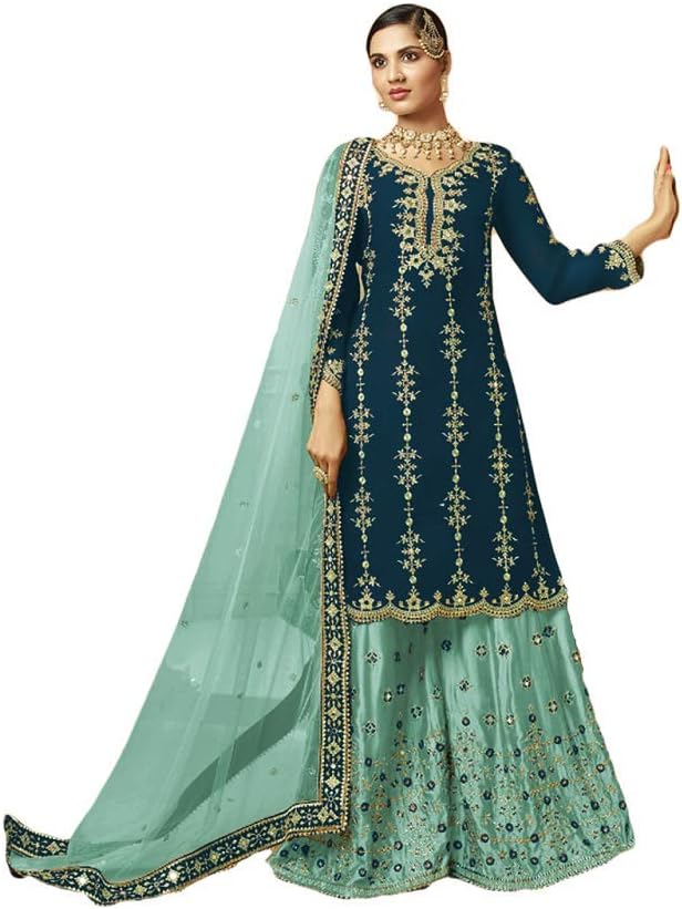 Ready to Wear Indian Pakistani Designer Wedding Wear Palazzo Style Salwar Suit for Women