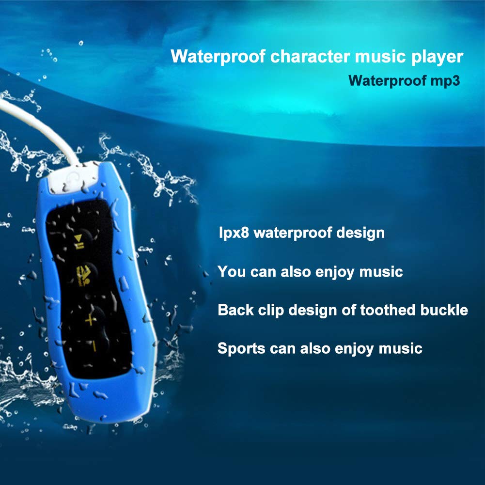 Lecteur MP3 portable étanche IPX8 radio FM rechargeable USB Orange