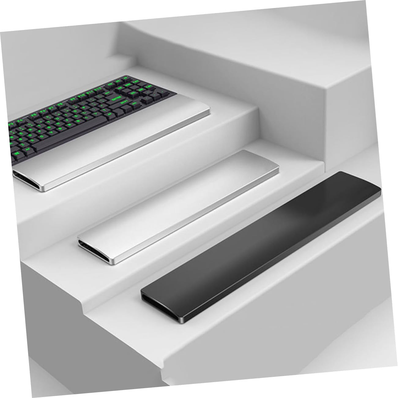 Key Mechanical Keyboard Wrist Rest Pad with Ergonomic Arc Design Anodized Sandblasted Surface Non Slip Base for Comfortable Hand Support for Gaming and Office Use