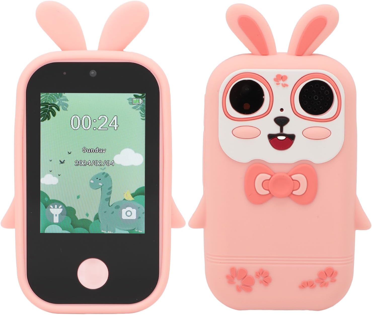 1080P 48MP Digital Camera, Kids Smart Phone with Touch Screen, 2.8in IPS Display MP3 Music Player with Selfie Camera, Fun Photography for Children with Stickers and Filters, Built (Pink)
