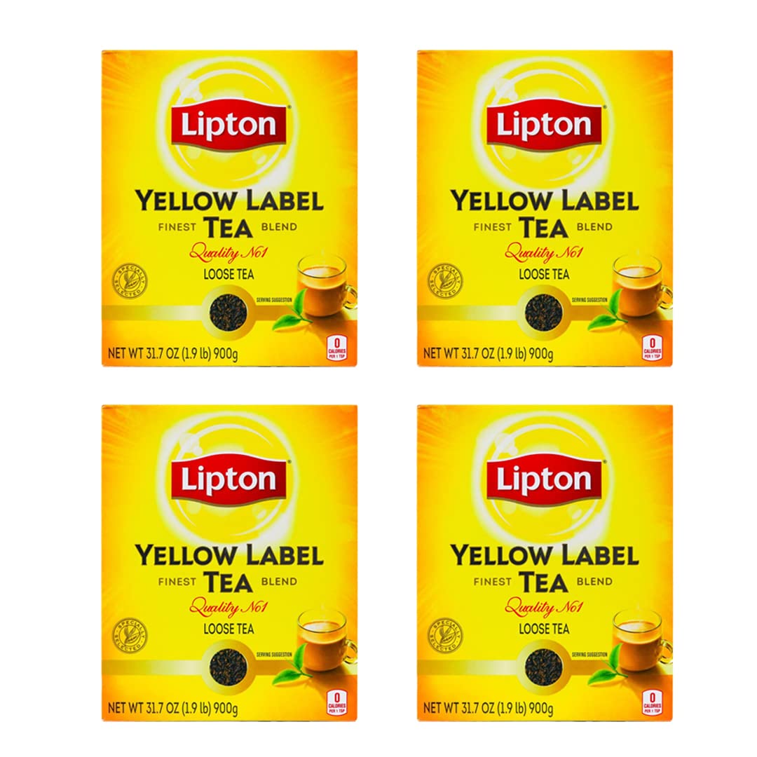 Yellow Label International Blend | Loose Tea | Premium Quality | Compatible for Milk Chai | Bold & Rich Flavor | Bulk Tea | 900 Grams (Pack of 4)