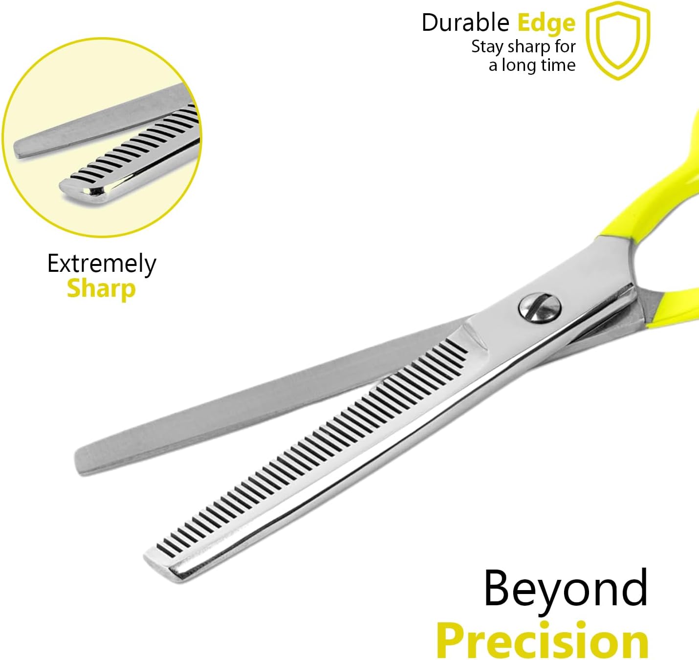 Laazar Dog thinning shears for dogs - Sharp Stainless Steel Blades with Colorful Handles, Safe and Easy-to-Use With Beautiful results, Long Lasting dog grooming thinning shears image 2