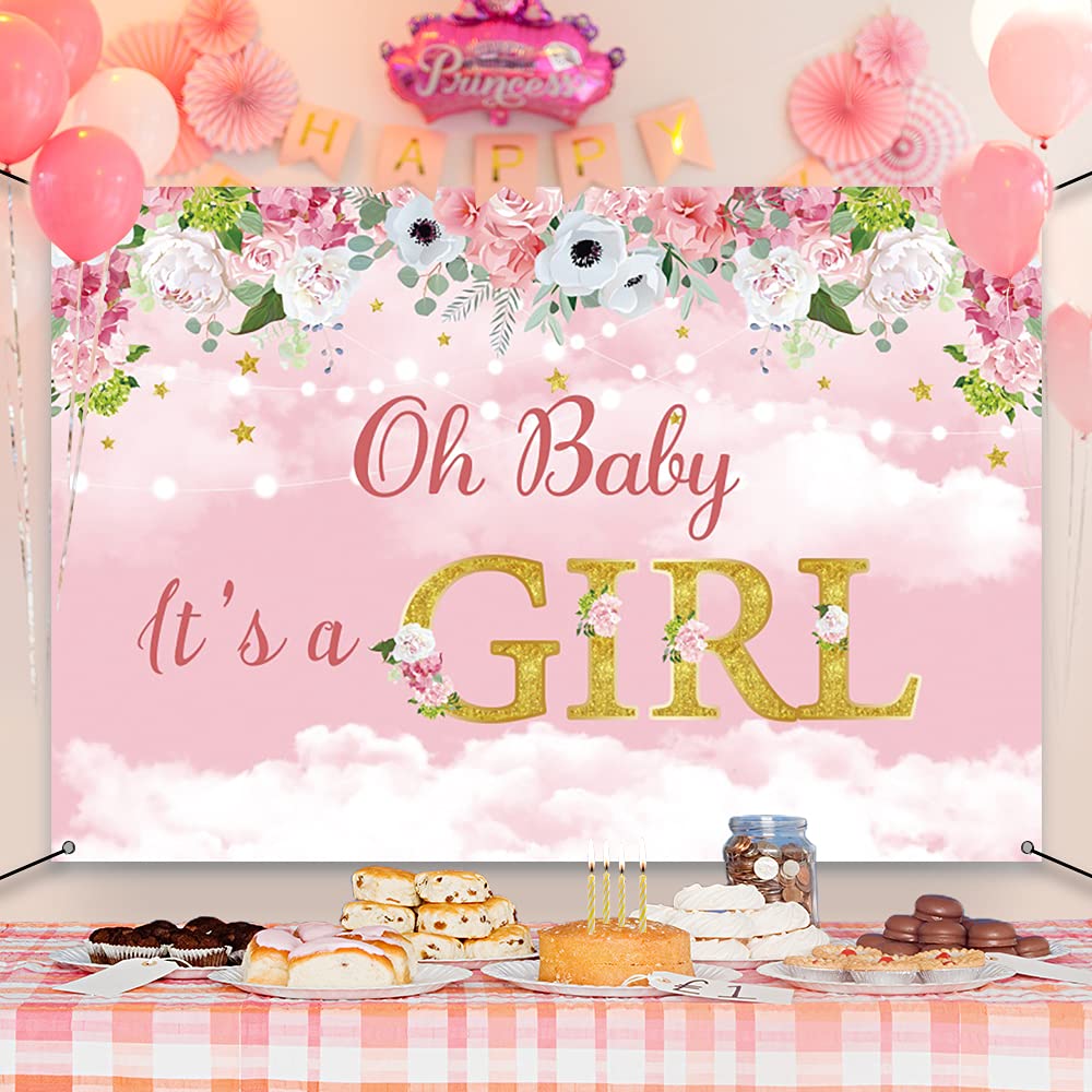Ice Cream Theme Baby Shower Banner - 6x3.6ft Polyester Backdrop For Girls Party Decor