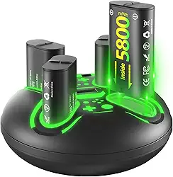 Carregador Para Bateria De Controle Do Xbox One Com Estação De Carregamento De Bateria Recarregável Usb 4X5800Mwh Para Xbox Series X|S, Xbox One S/One X-Xbox One Acessórios (2600Mah=5800Mwh)