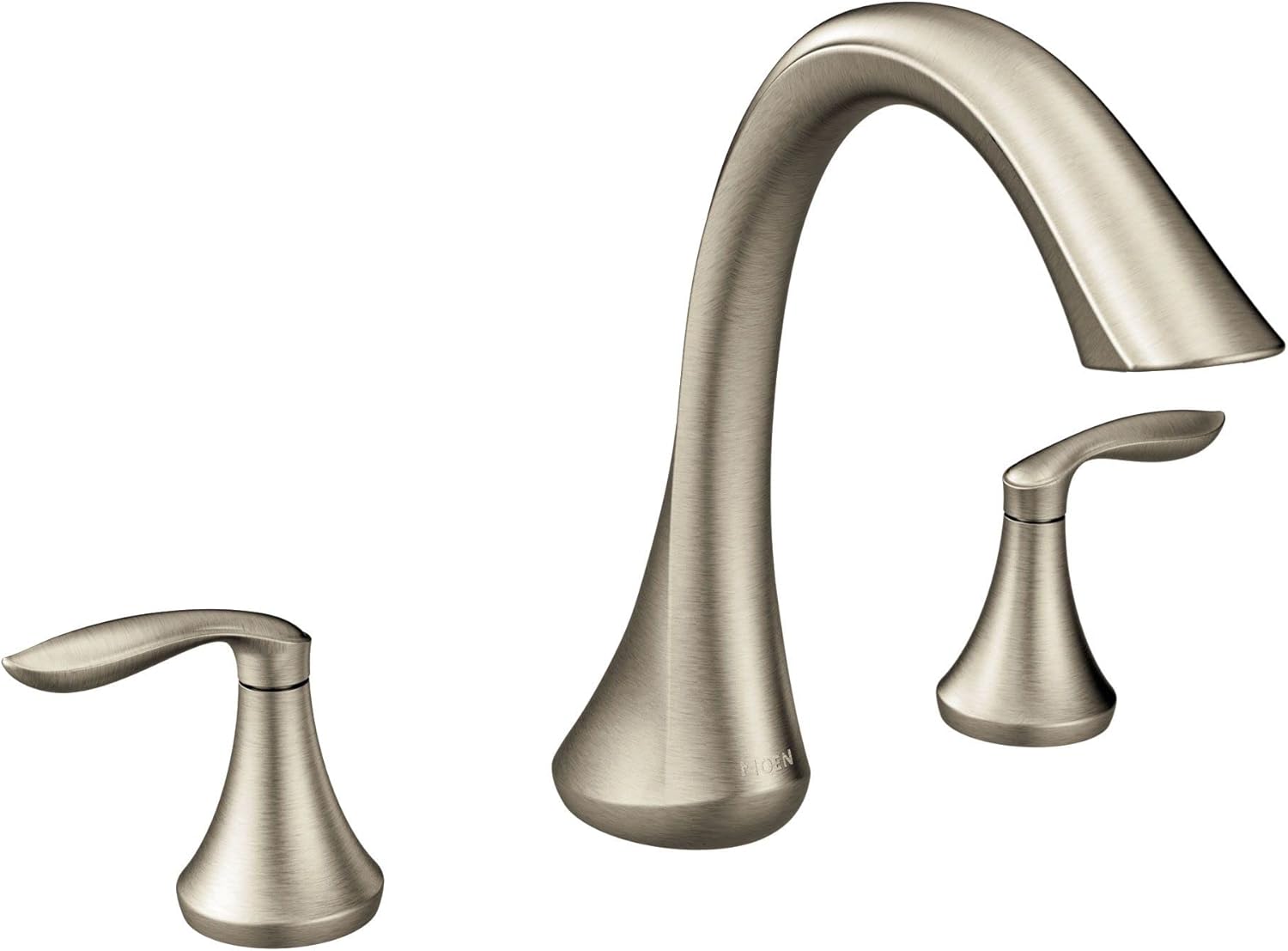 Moen T943BN Eva Two-Handle High-Arc Roman Tub Faucet without Valve, Brushed Nickel with Moen 4792 Two Handle Roman Tub Valve Adjustable 1/2-Inch CC Connection, Chrome
