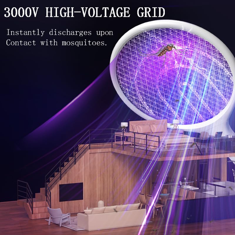 Yuekidou Electric Bug Zapper Racket - 3000V Mosquito Killer With USB-C Charging