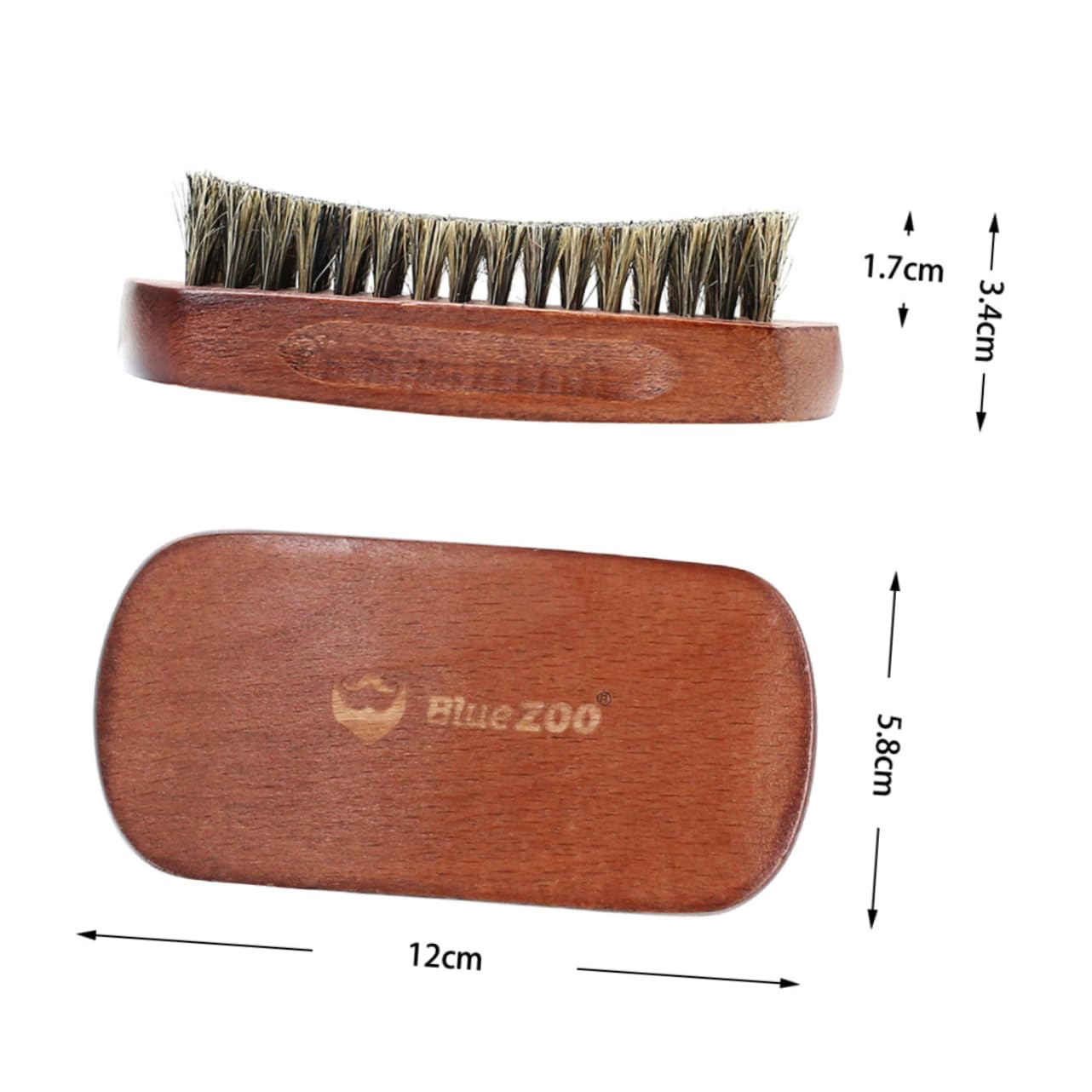 Healeved Elegant Brown Curved Beard Brush Beard Care Accessory Brush for Beard Mustache Cleaning