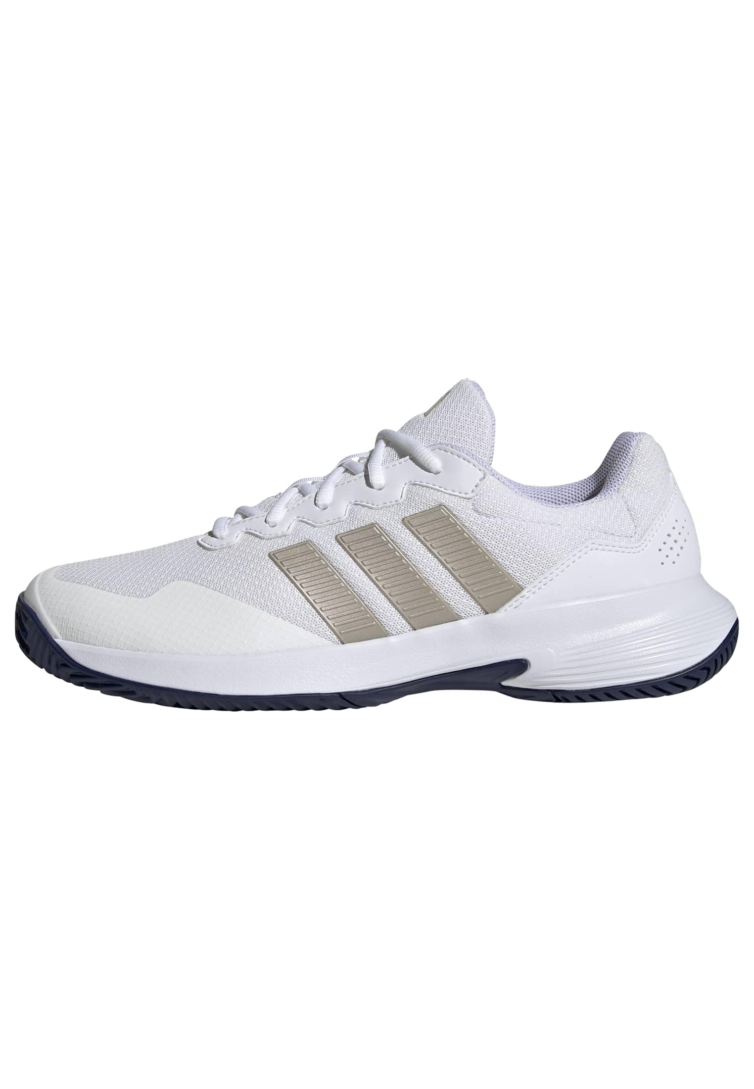 adidas Men's GAMECOURT 2 Tennis Shoes, FTWR White/Cyber met./Dark Blue, 13.5 UK