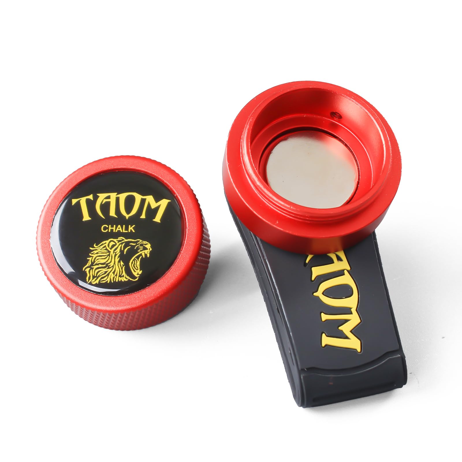 TAOM Round Shaped Pool Chalk Holder, Portable Pool Chalk Cubes, Magnetic Mini Chalk Holder Pool Billiards, Pool Cue Chalk Case Container Box for