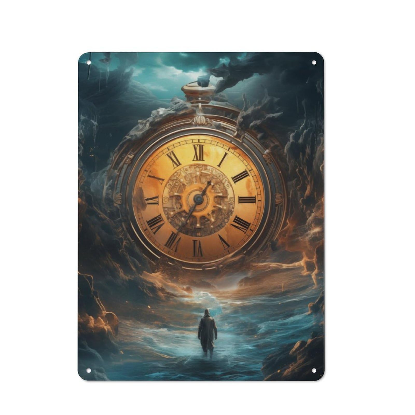 Junmoney Spacetime Metal Plaque 40X30cm With For Pub Or Café, Rustic Decor, For Garage, Workshop And Man Cave Decoration