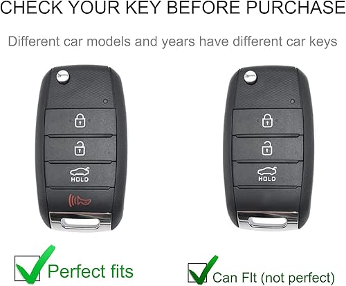 Miniatura 90 de Funda para llavero Cadillac con llavero Cadillac, funda compatible con Cadillac Escalade CTS SRX XT5 ATS CT6 5 botones Smart Key Protector Holder