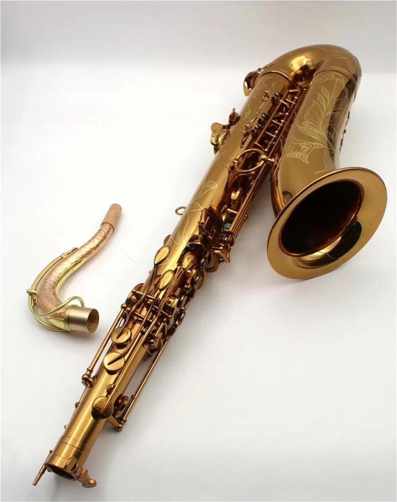 Saksofon Tenorowy Champagne Gold Style Z Trzema Podwójnymi Ramionami Saksofon
