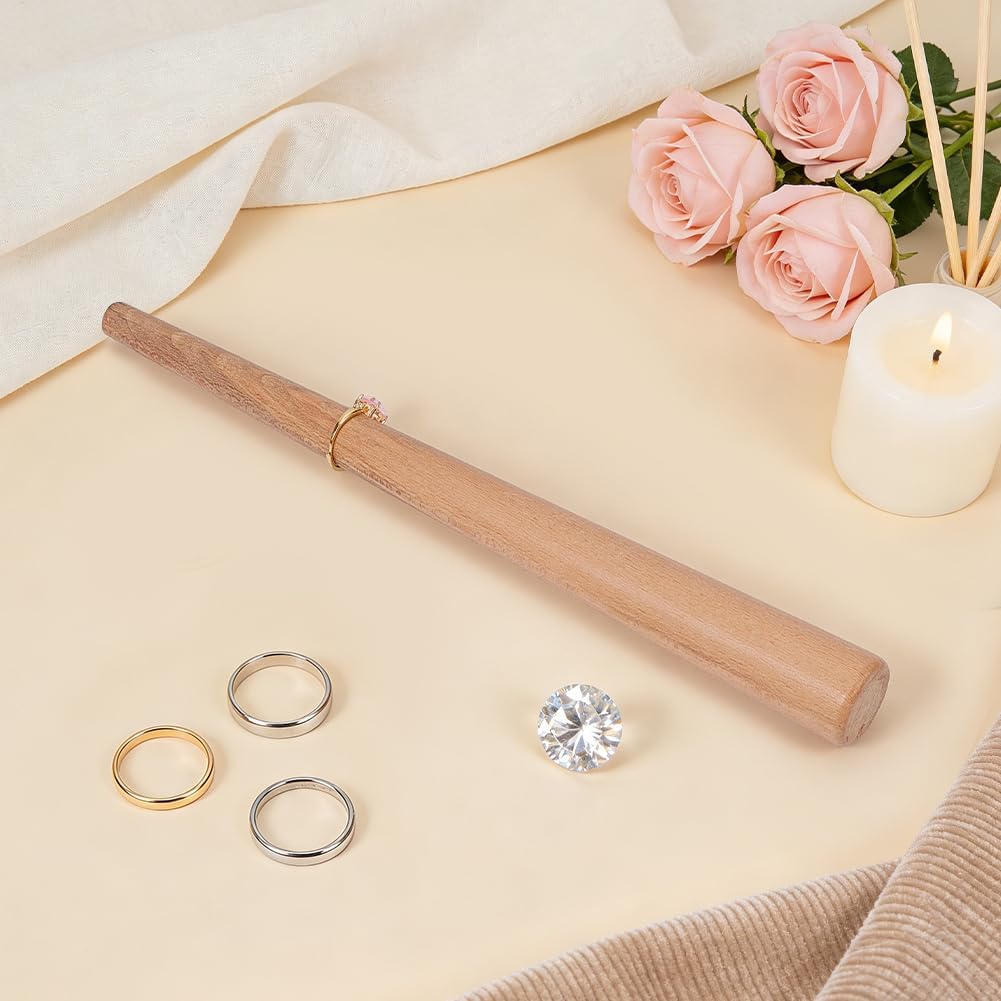 UNICRAFTALE 1Pcs Wood Ring Mandrel 12.5-27.5mm Diameter/Size 3-13 Taper Ring Sizer Stick Rings Stretcher Tool for Sizing Sanding Fixing Bent Rings Jewelry Making 11.06 Inch Long