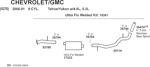 Miniatura 2 de Dynomax 55114 Tubo de escape para Chevrolet Tahoe