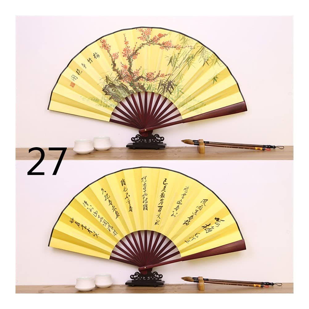 NZPOST Folding fan 1Pc Vintage Chinese Folding Bamboo Fan Wedding Dance Hand-held Fan Pattern Art Craft fan (27)