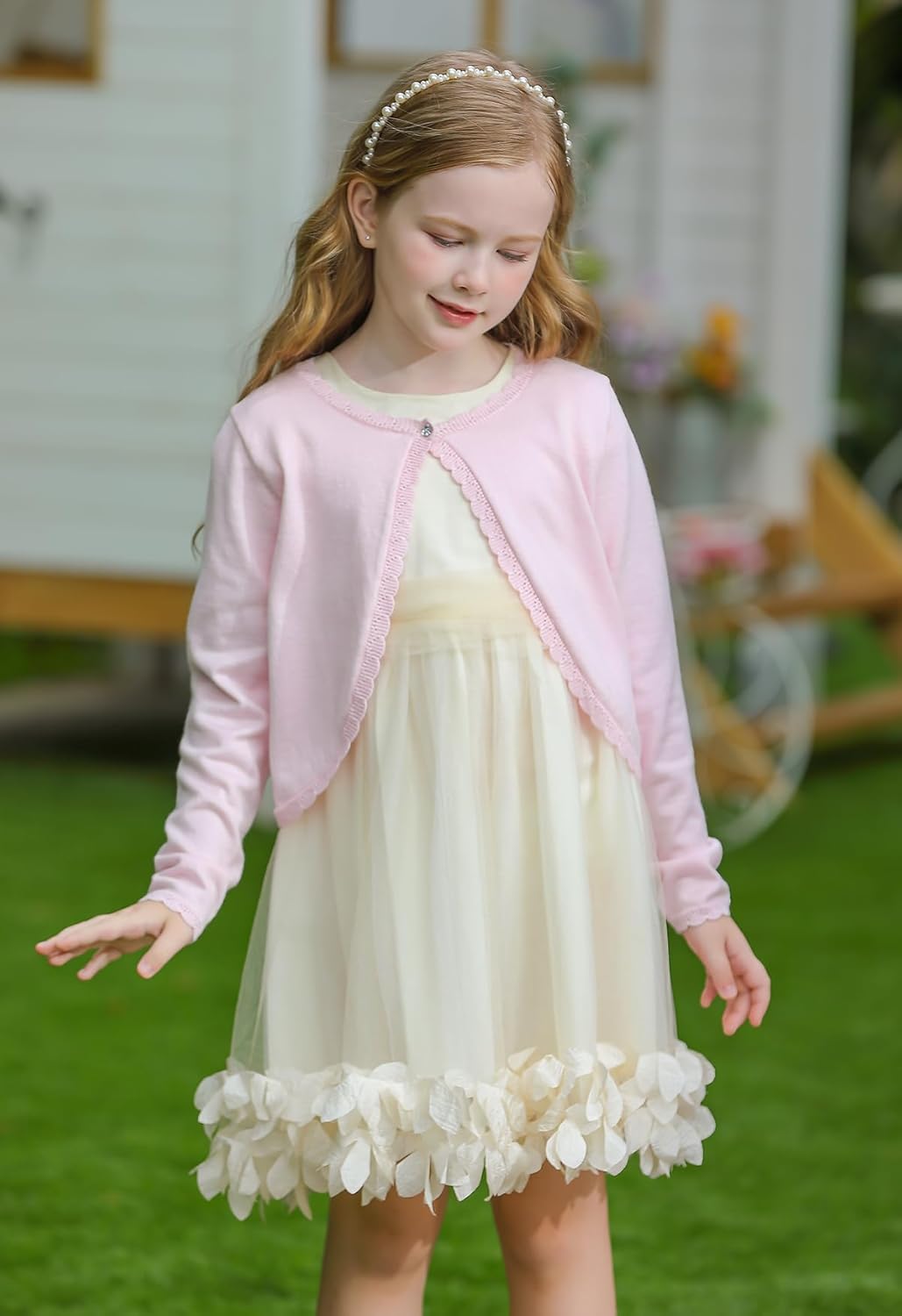 Yekaty Kids Girls Cardigan Long Sleeve Button Toddler Cardigan Knit Sweater - Image 2