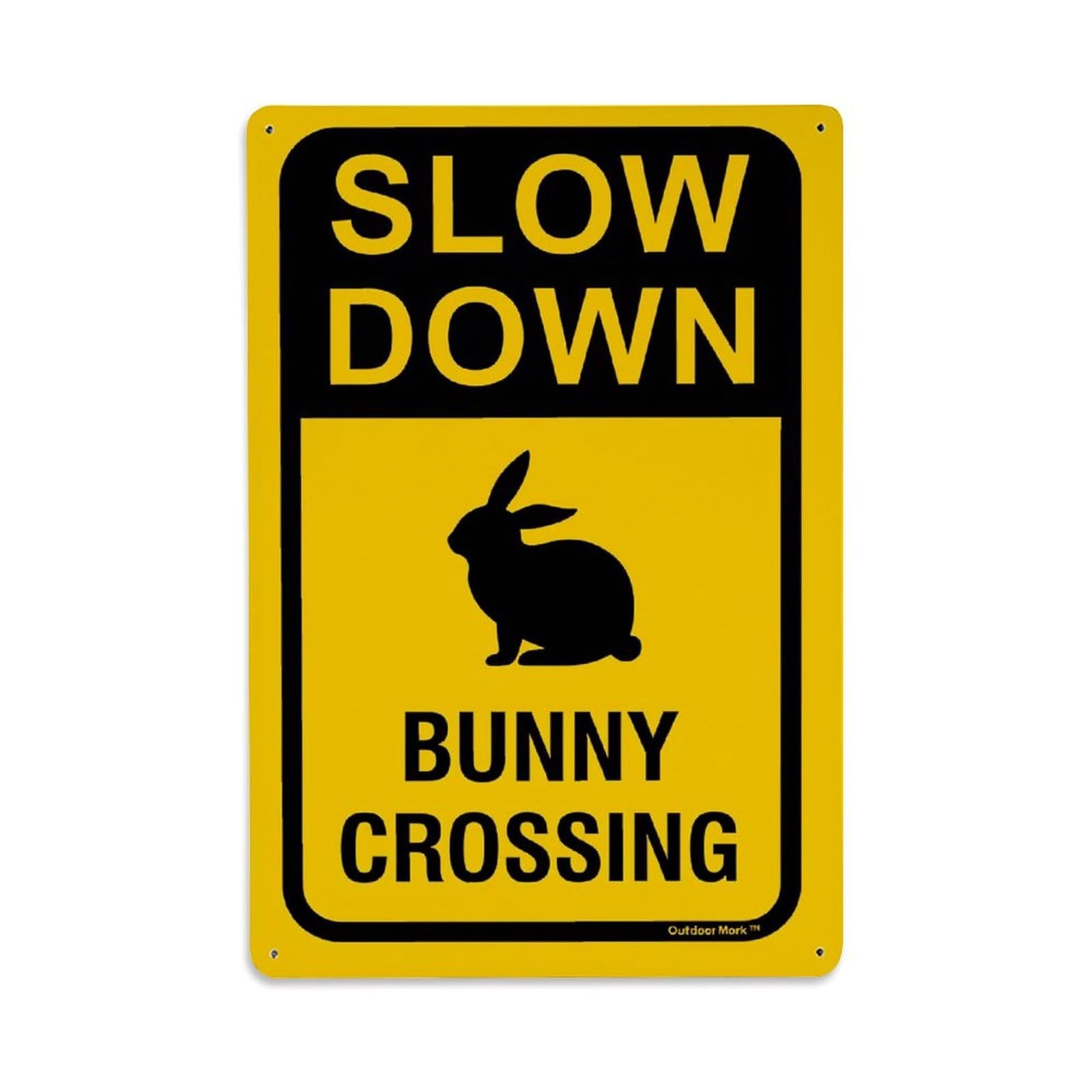 Enderetf Vintage Slow Down Bunny Crossing Sign Tin Sign Metal Poster, Home Bar Garage Man Cave Cafe Indoor & Outdoor Wall Decoration 8X12inches